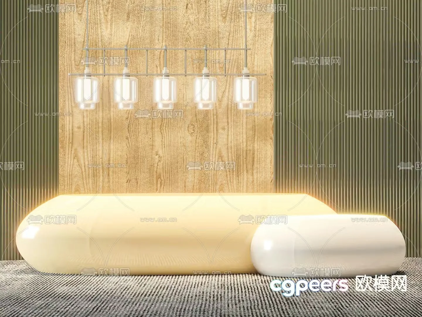 Front desk service desk reception desk 3d model