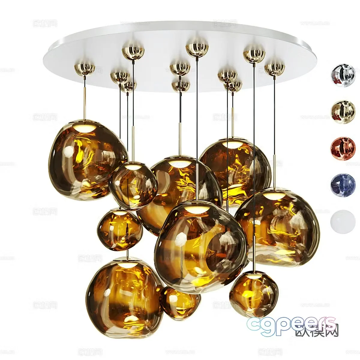 Modern Italian bubble decorative chandelier 3d model