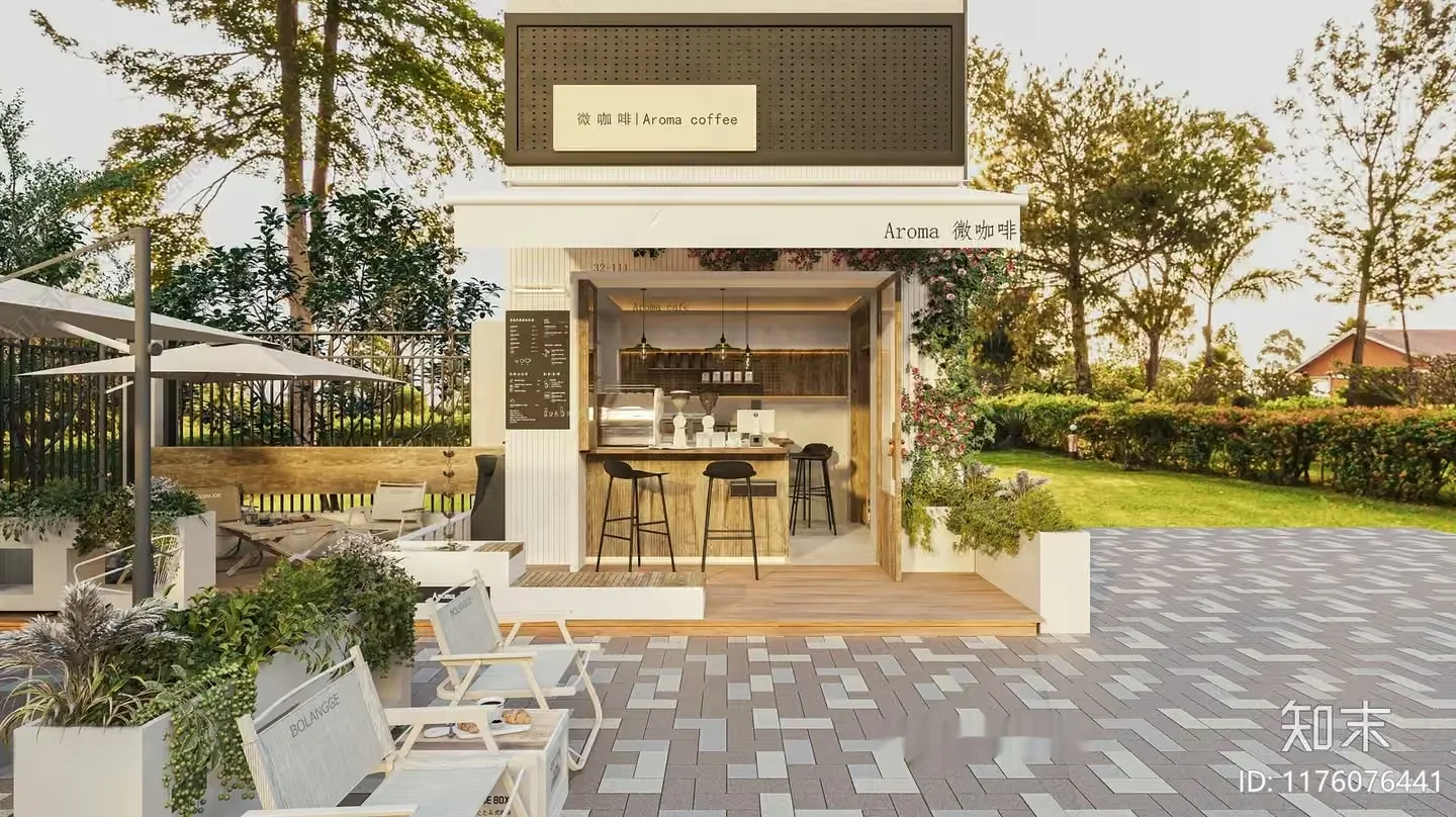 A Coffee Shop 3D Model – 15472 – VRAY Render