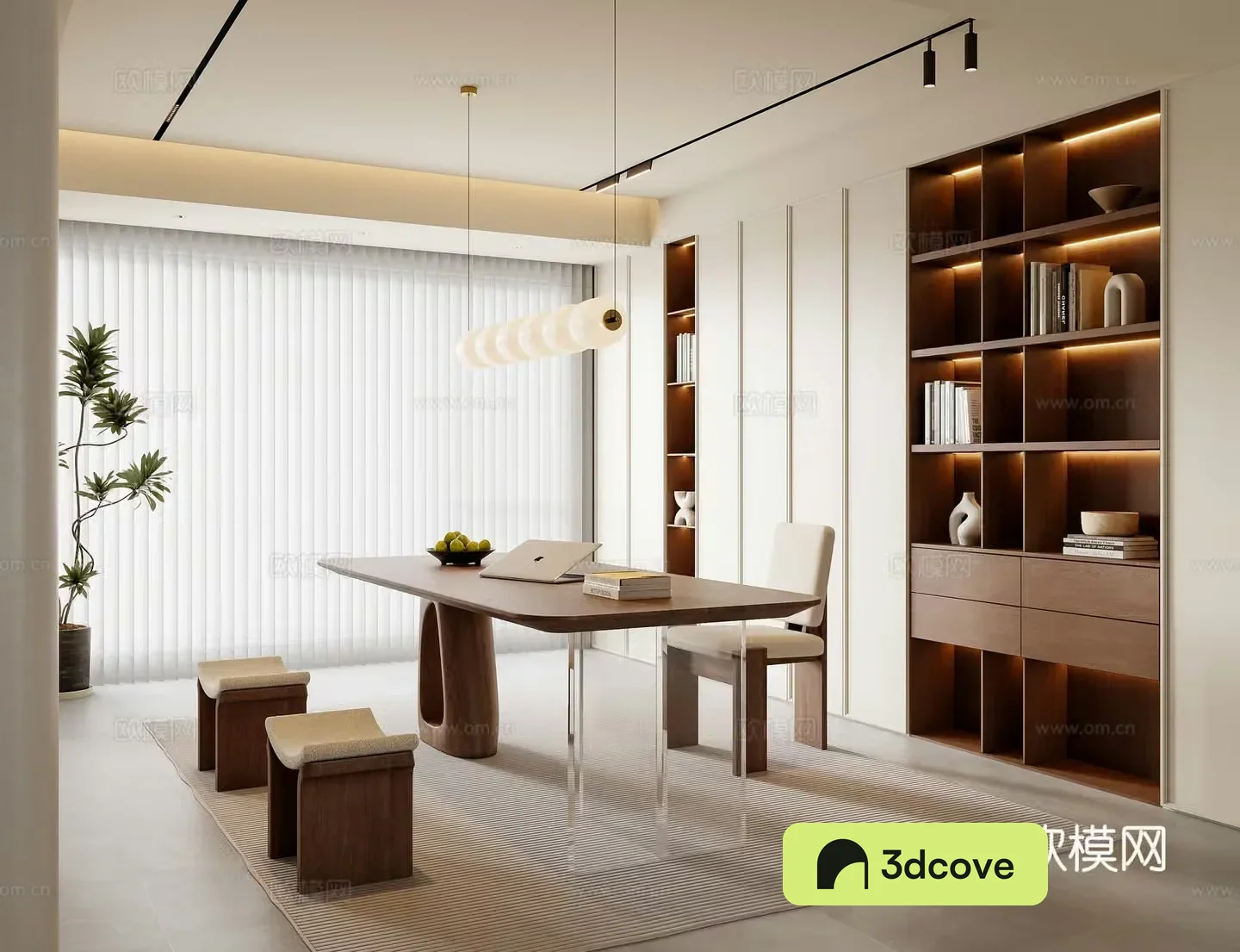 Middle-aged study room 3D model