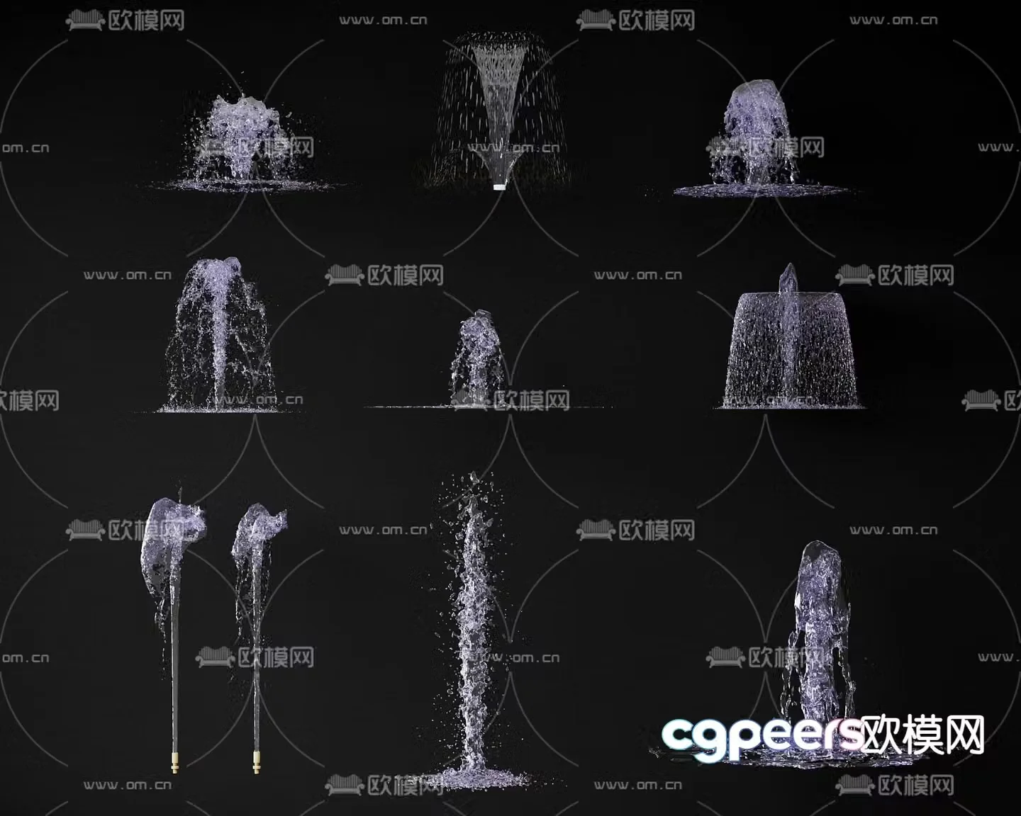 fountain flowing water falling water 3d model