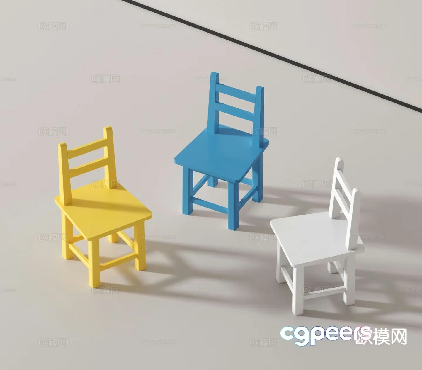 Modern children’s chair stool children’s stool 3d model