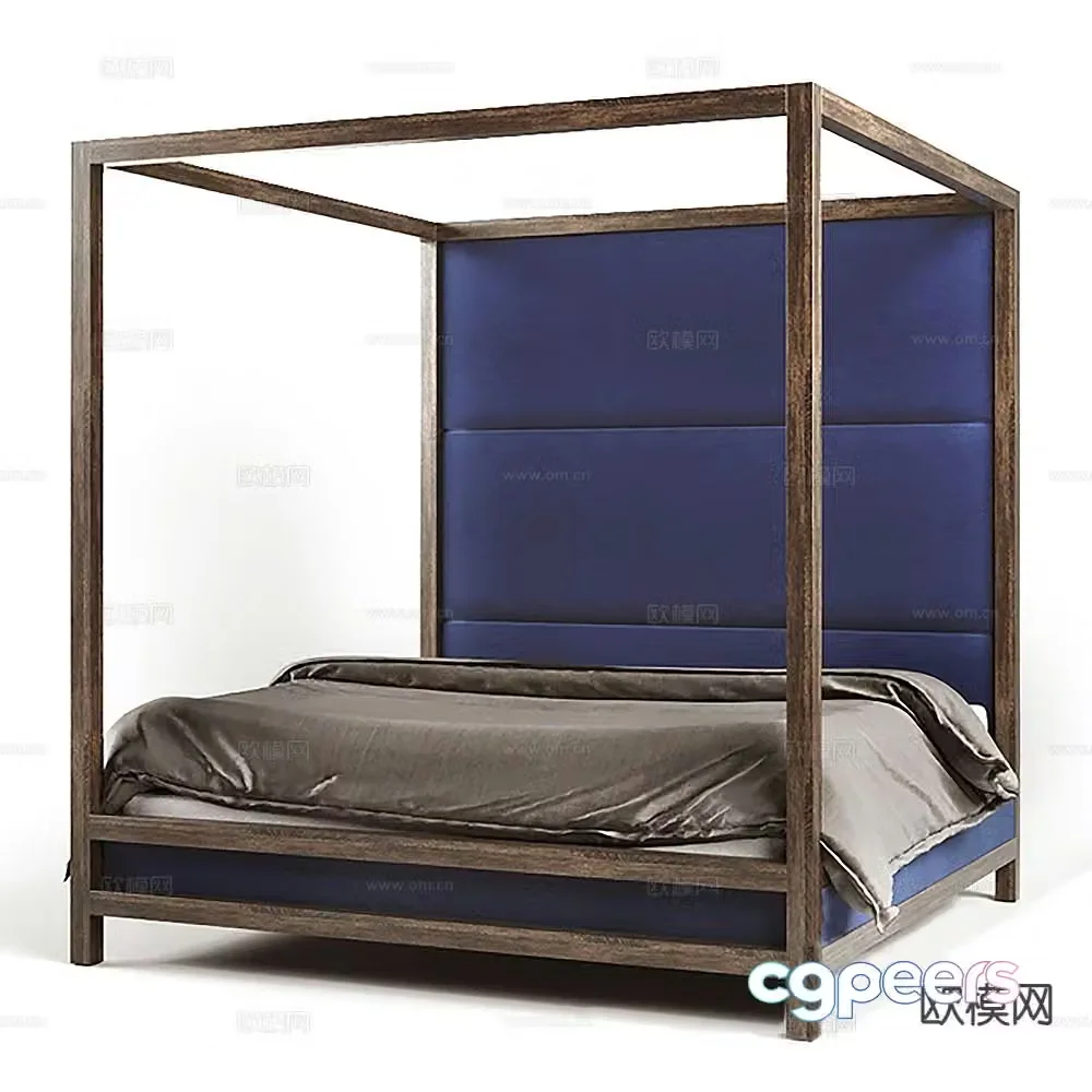 Modern double bed 3d model