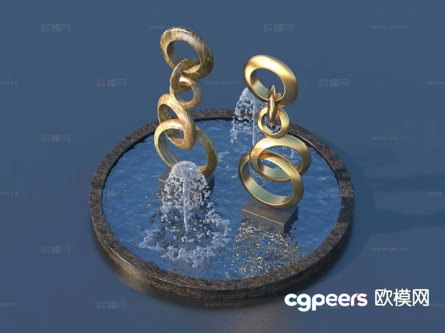 urban sculpture waterscape landscape sculpture 3d model