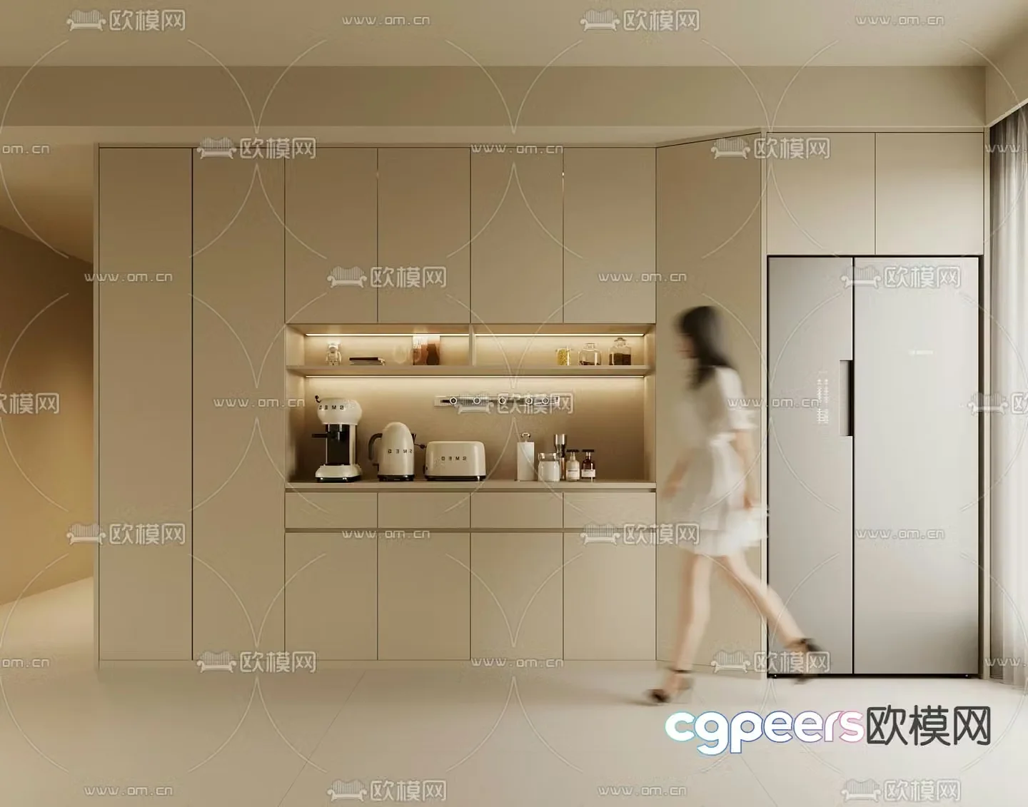Modern wine cabinet cabinet sideboard. 3D model