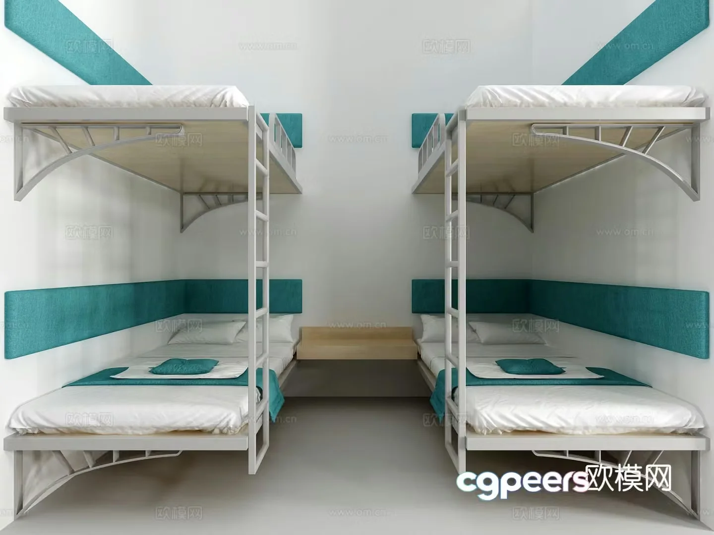 Dormitory bunk bed bunk bed 3d model