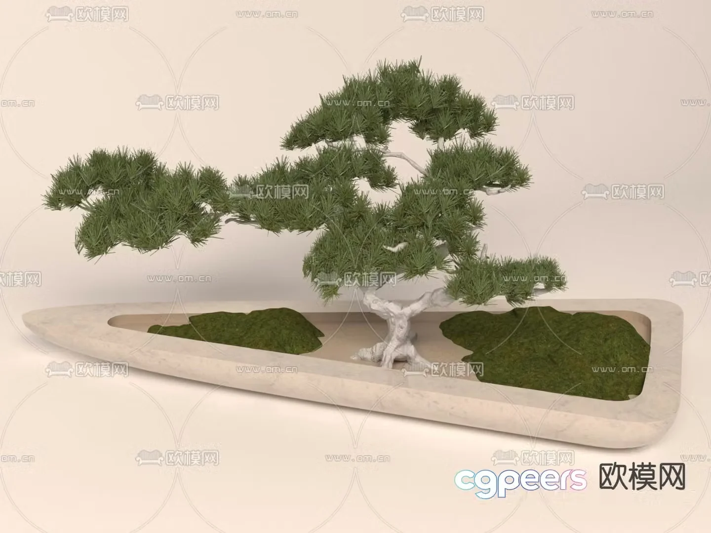 Landscape sketch pine tree landscaping 3D model