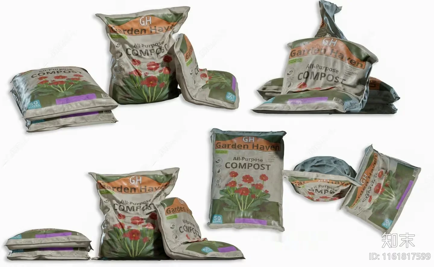 A Bag Of Compost 3D Model – 13986 – VRAY Render