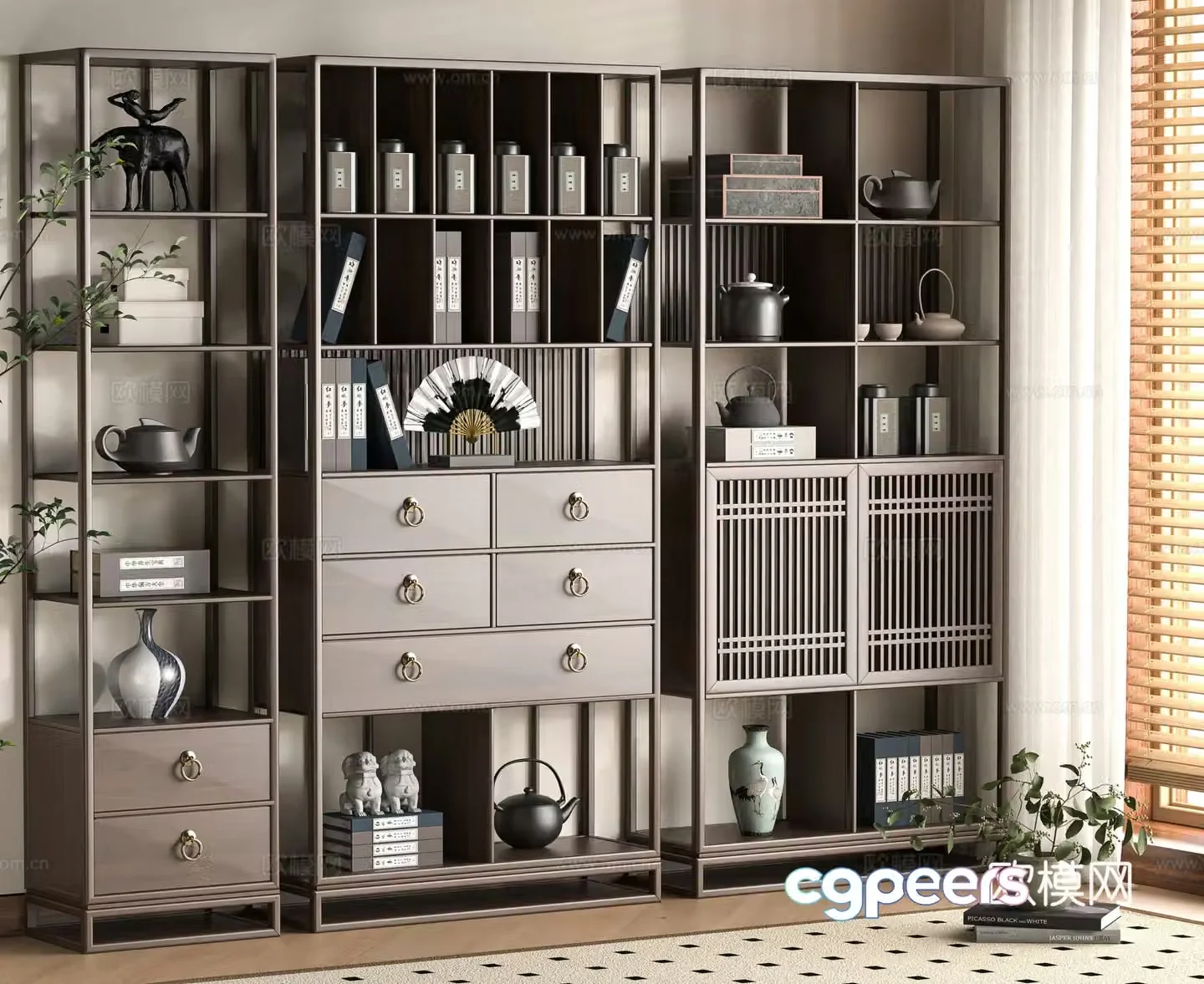 Modern Bo Gu Shelf 3D Model