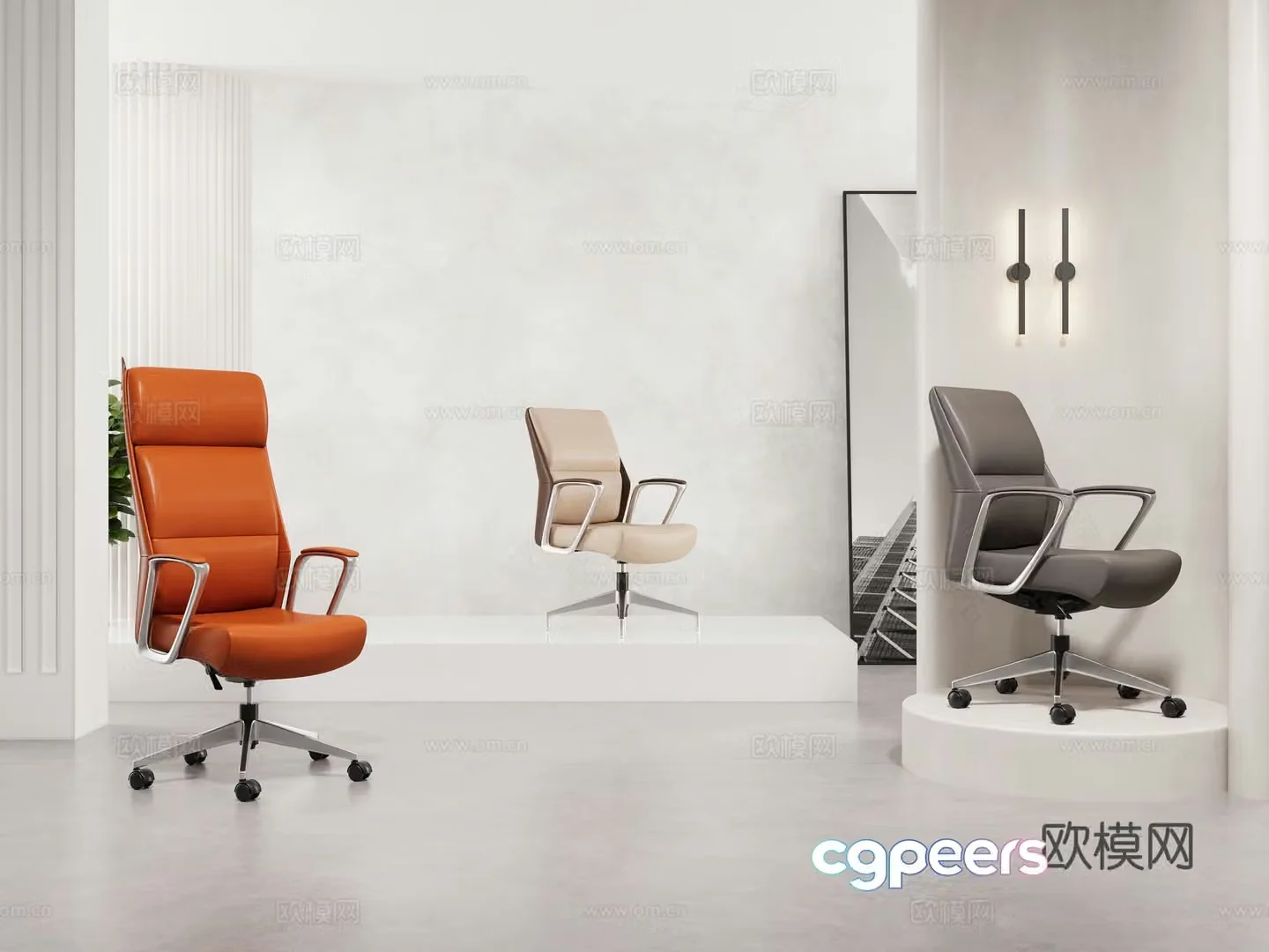 Simple office chair ergonomic chair office business chair executive chair 3d model