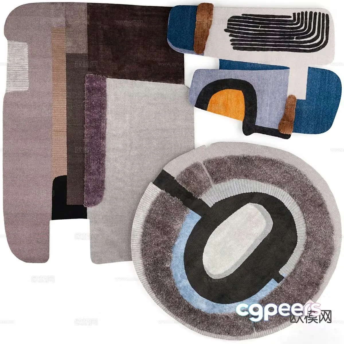 Irregular carpet square carpet 3d model
