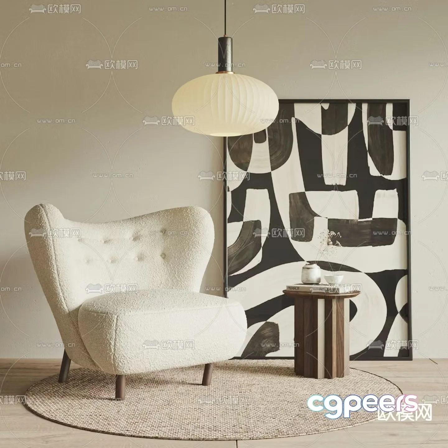 Tradition sofa chair leisure chair table 3d model