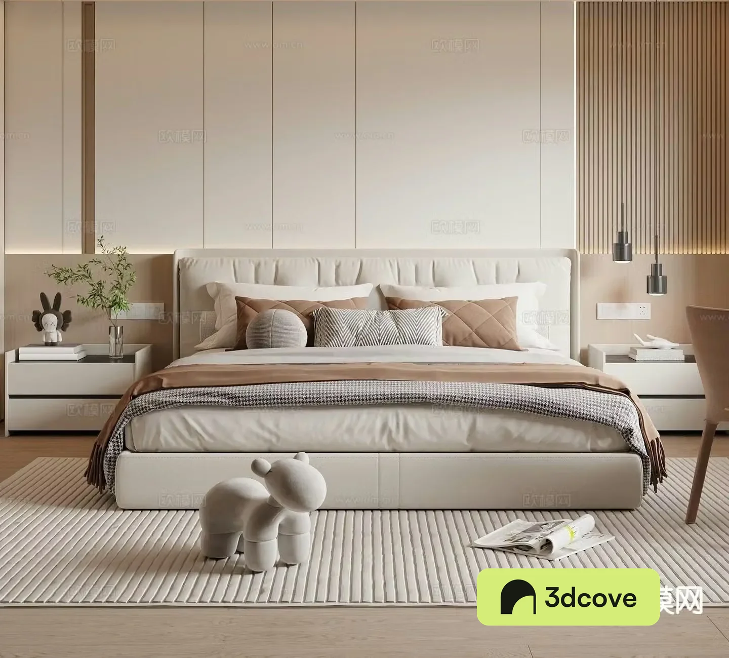 Cream style double bed