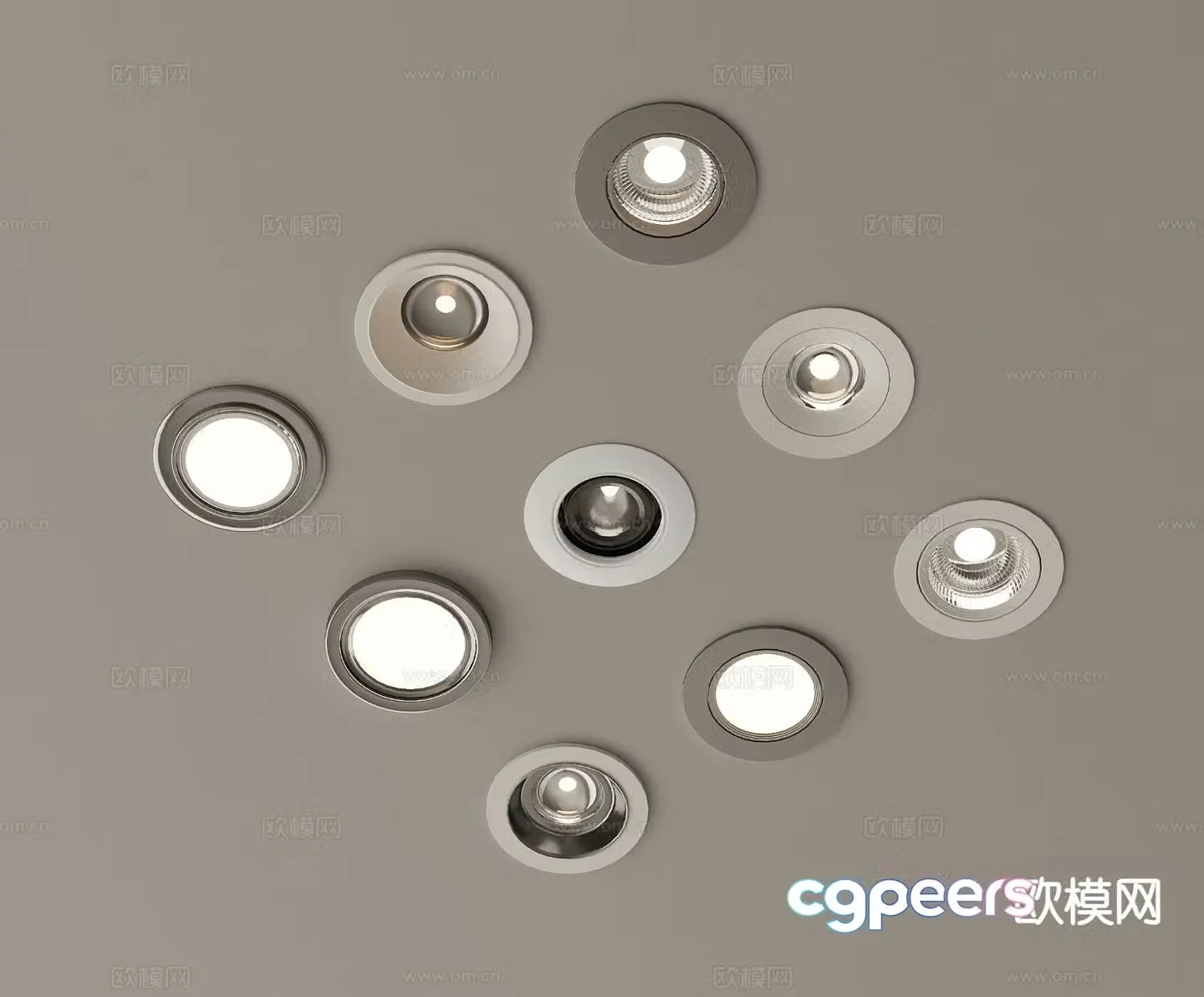 Recessed downlight spotlight 3d model