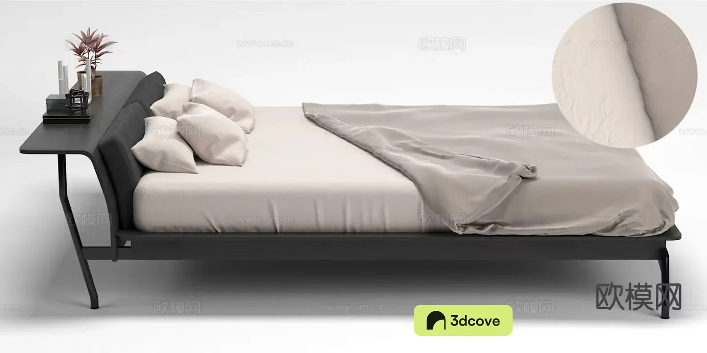 Modern minimalist double bed