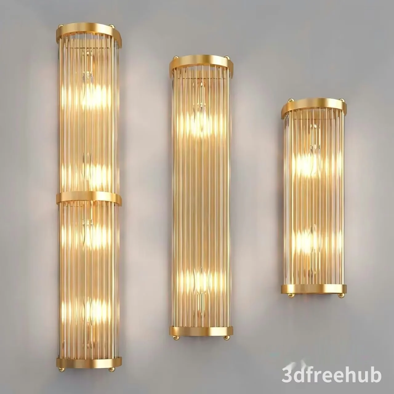 Gold Light Fixture 3D Model – 23551 – VRAY Render