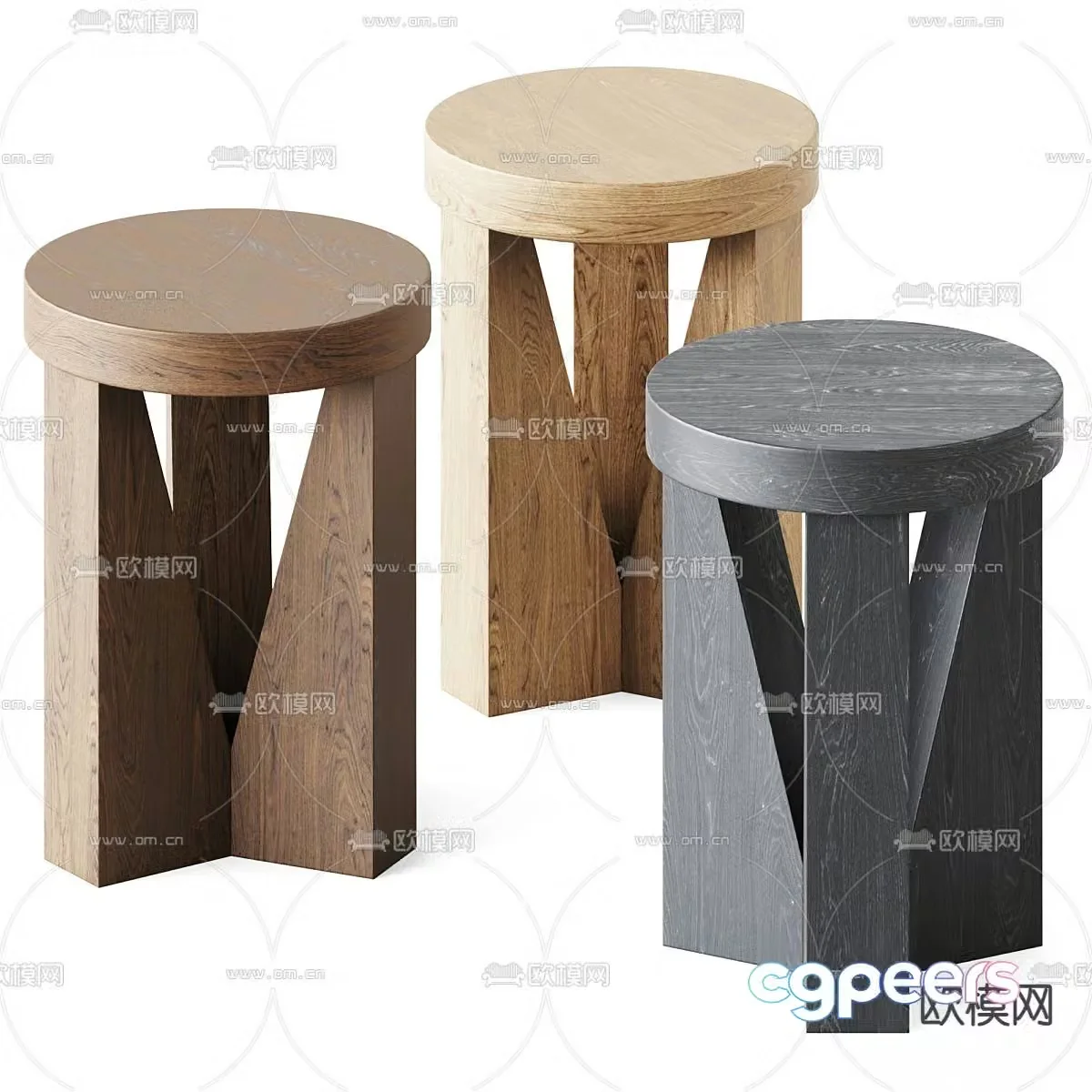 Mattiazzi round stool low stool seat stool 3d model
