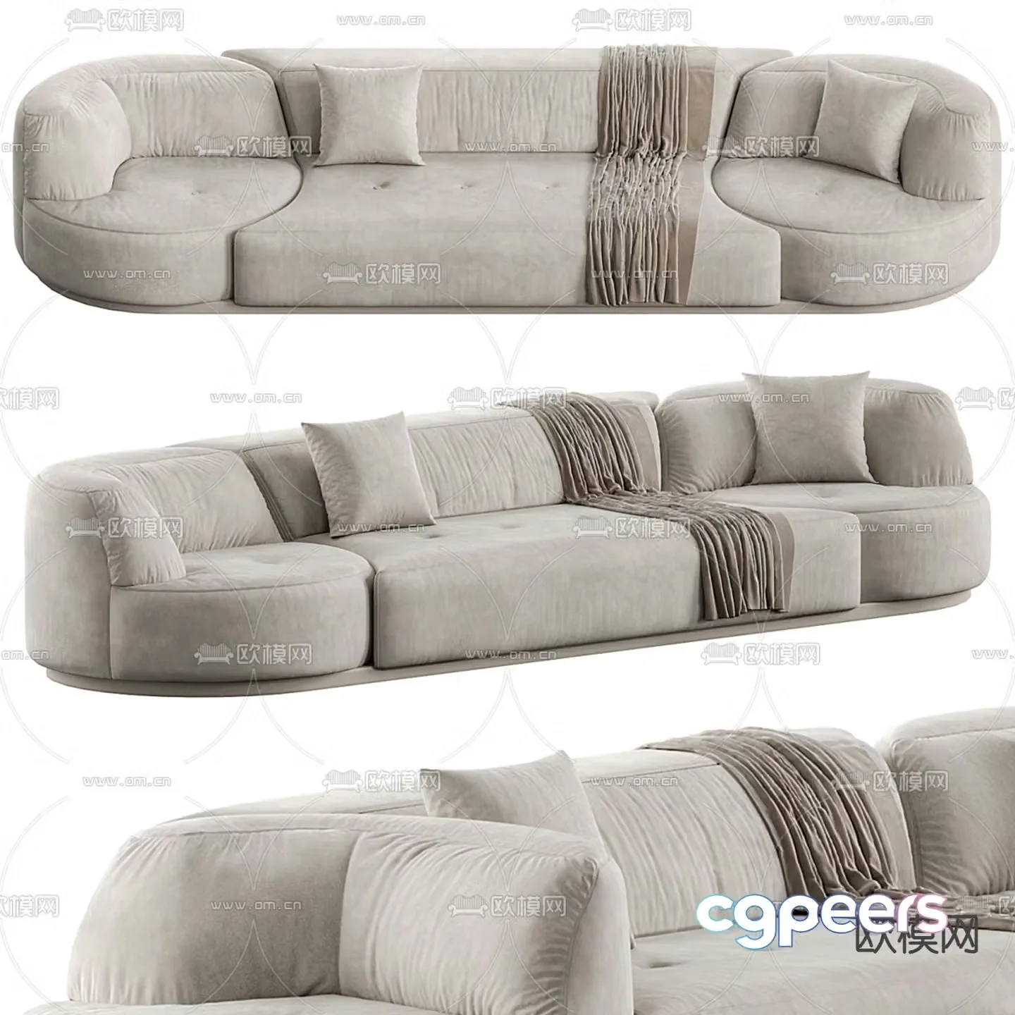 Bordone multi-seat sofa 3d model