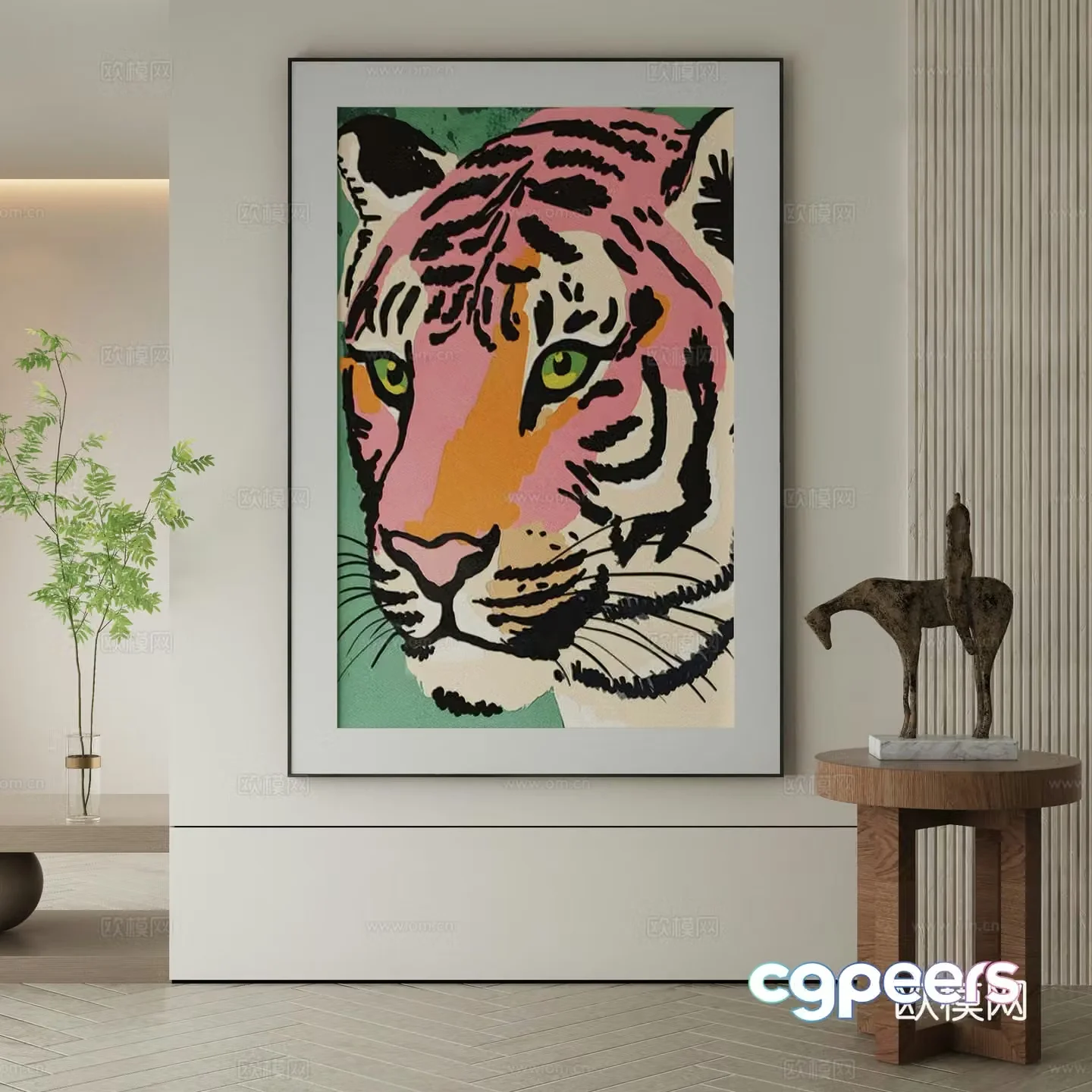 Modern Wasabi Hanging Painting Oil Painting 3D Model