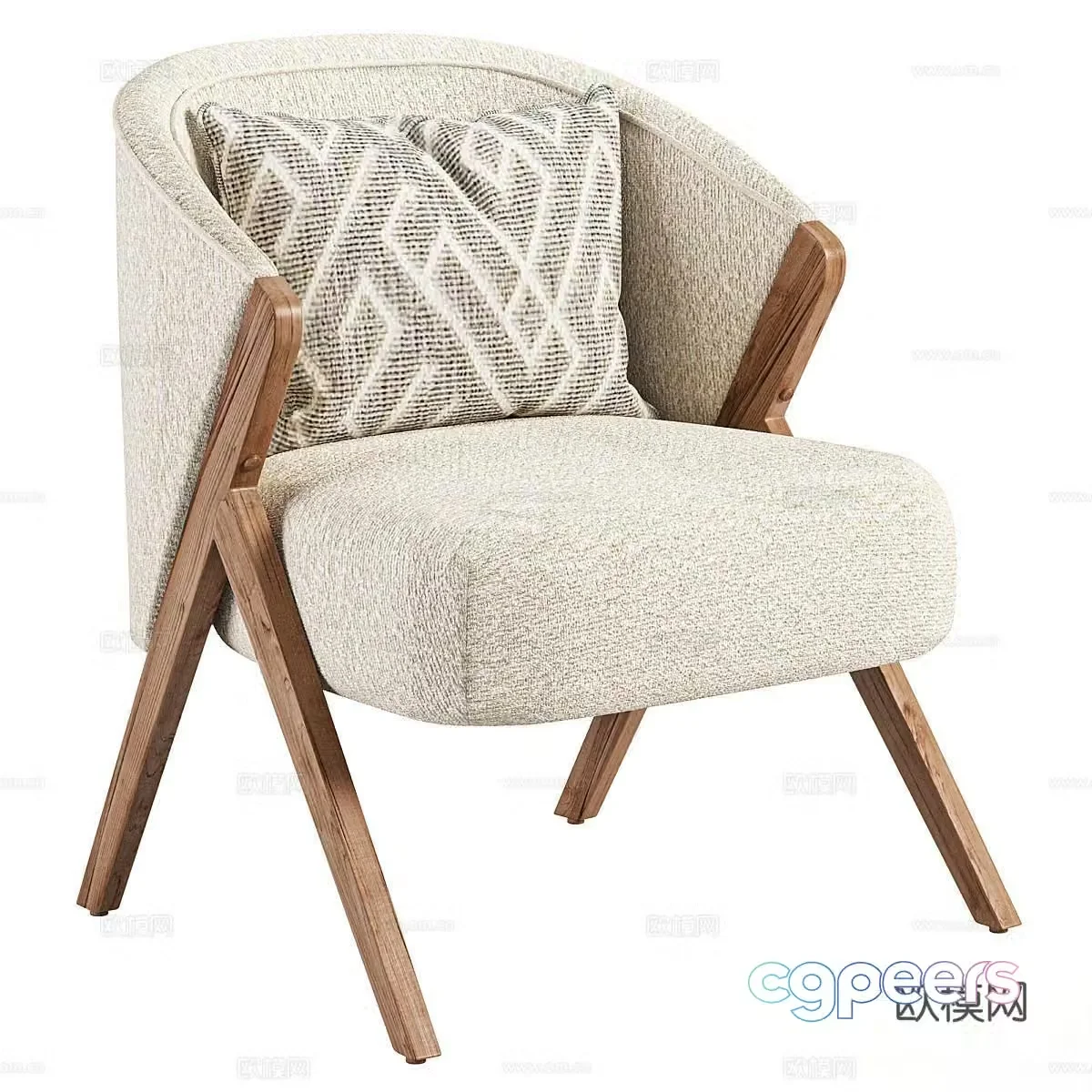 ZARA HOME Fabric lounge chair Armchair Dining chair 3d model