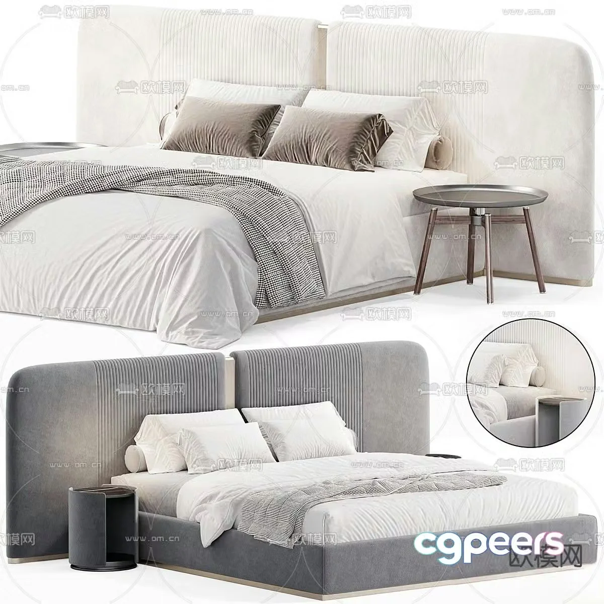 Rugiano modern double bed 3d model
