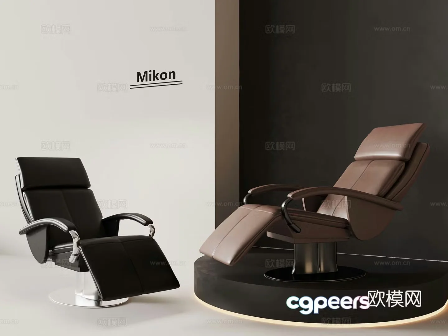 Modern minimalist lounge chair casual 3d model