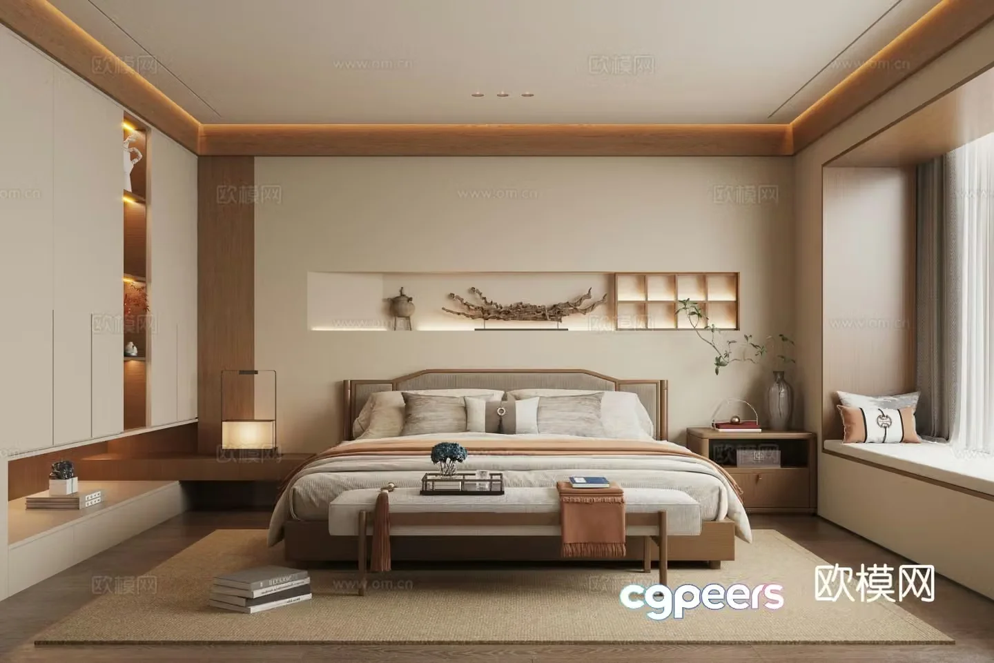 Song style aesthetic bedroom new Chinese style bedroom master bedroom 3D model