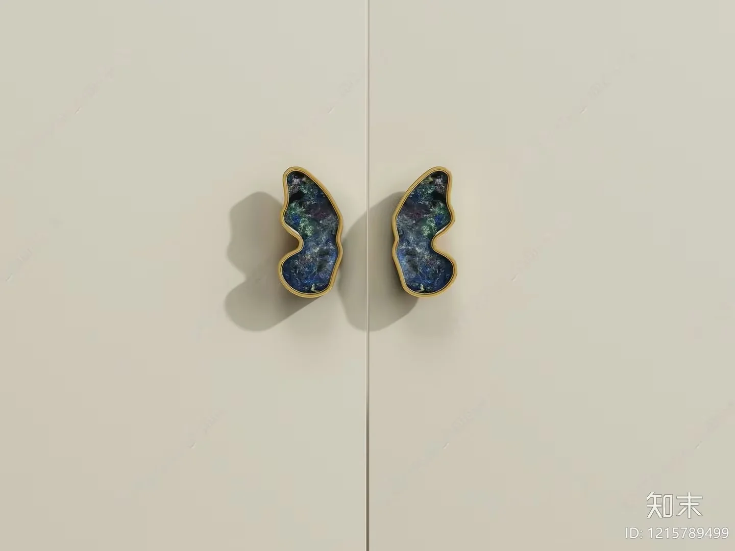 Modern Gold And Blue Cabinet Handles 3D Model – 11956 – VRAY Render