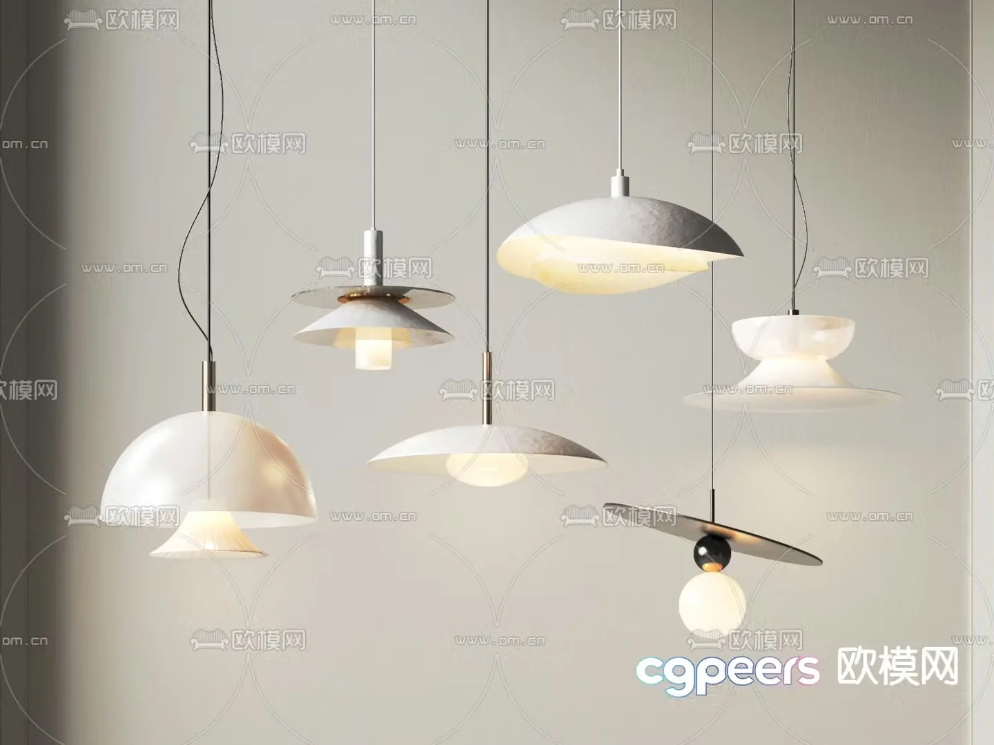Cream style chandelier art chandelier 3d model
