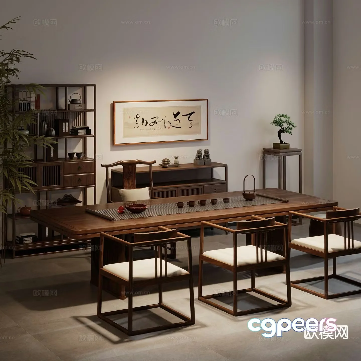 New Chinese style tea table tea table 3d model