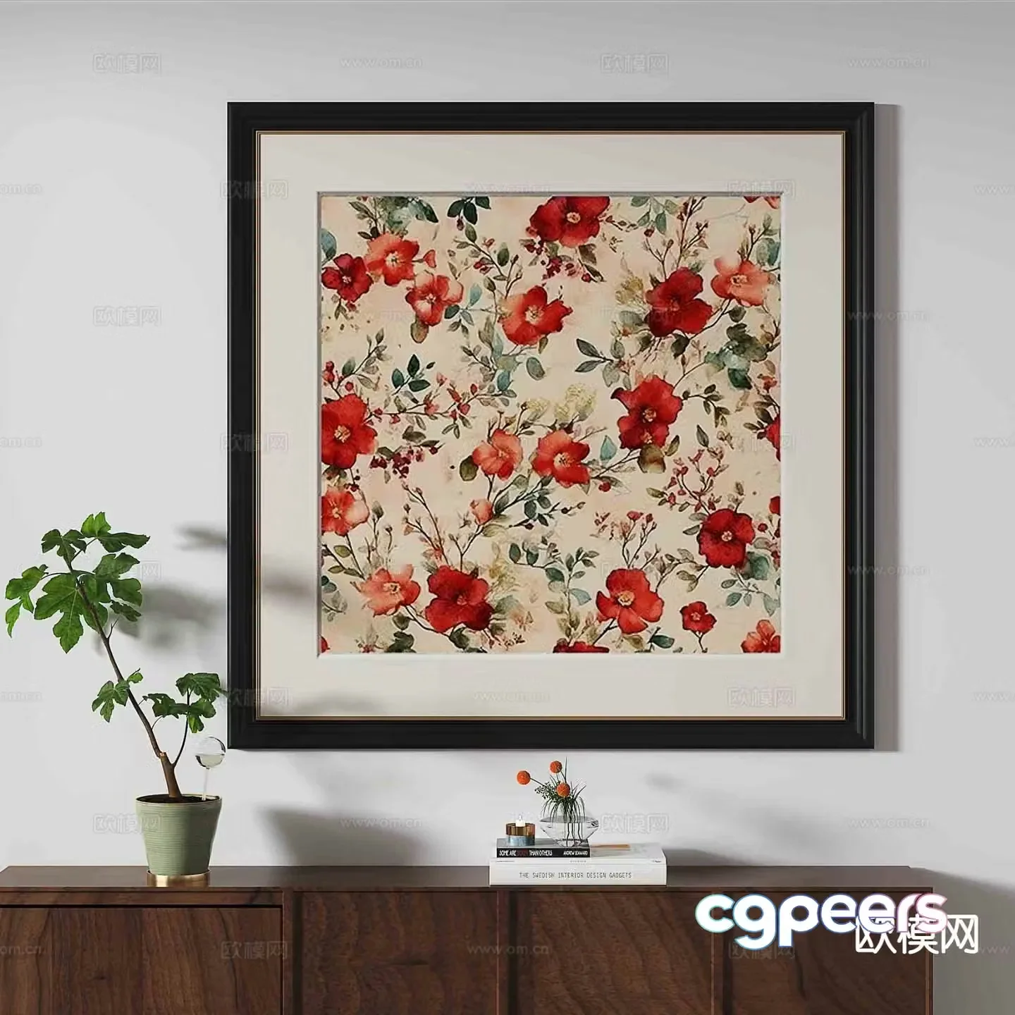 French retro hanging painting art painting decorative painting 3D model