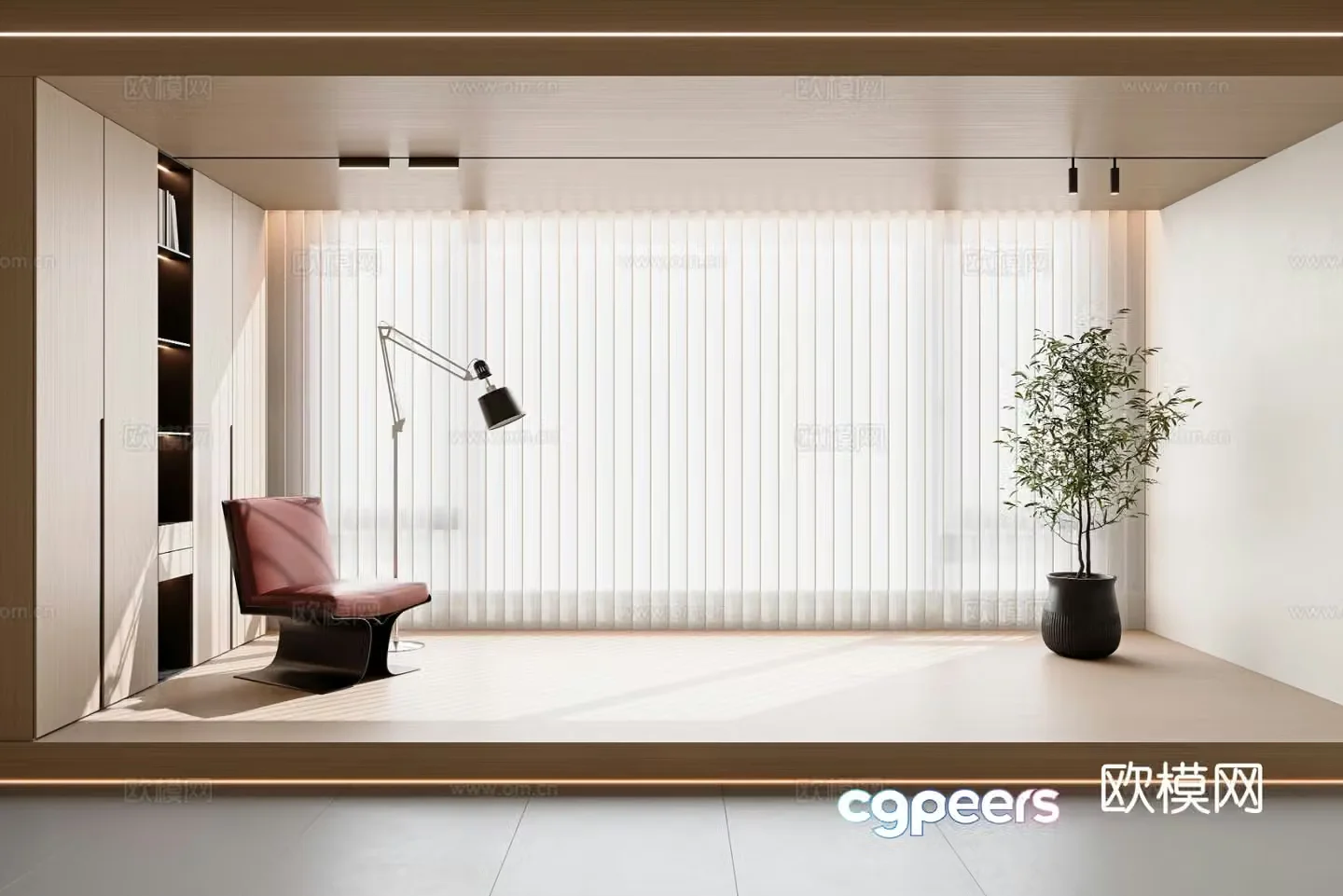 Modern Fantasy Curtains Venetian Blinds Vertical Blinds 3D Model