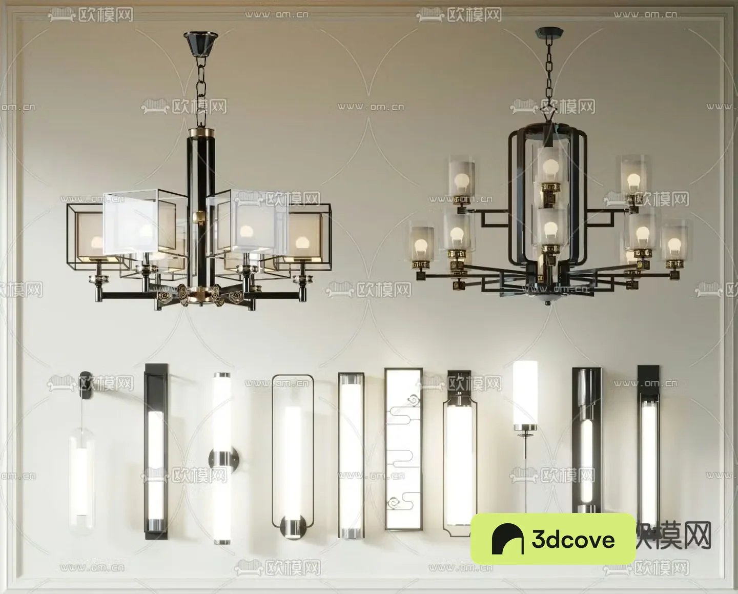 New Chinese style chandelier wall lamp