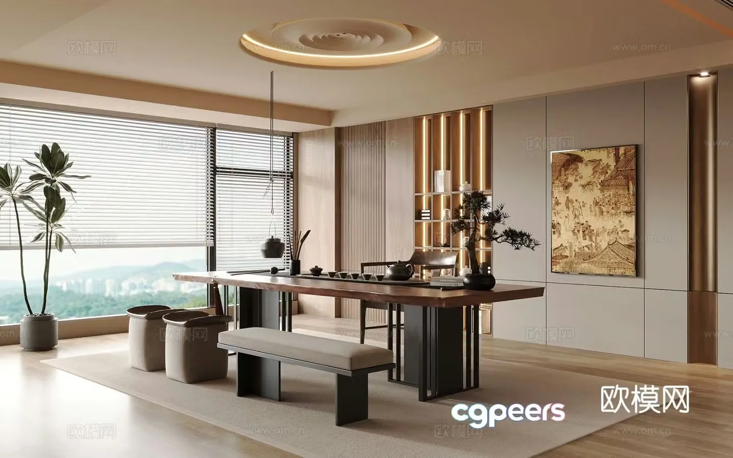 New Chinese tea room 3d model