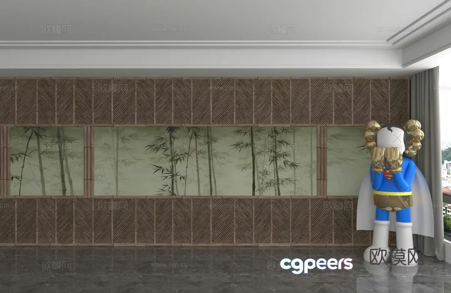 Modern background wall 3d model