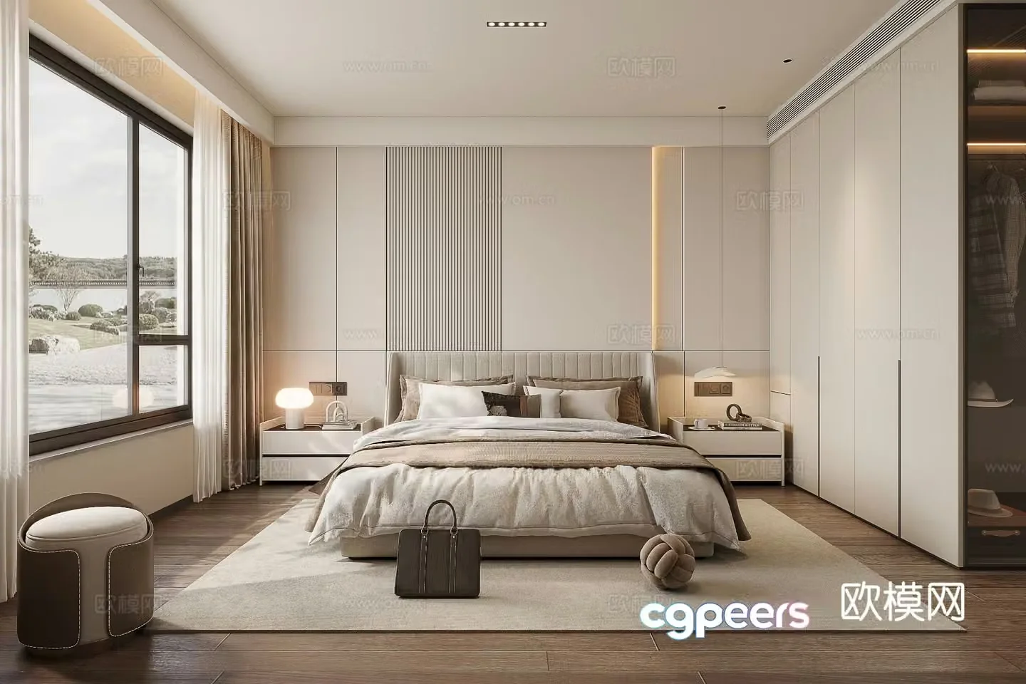Modern bedroom master bedroom 3d model