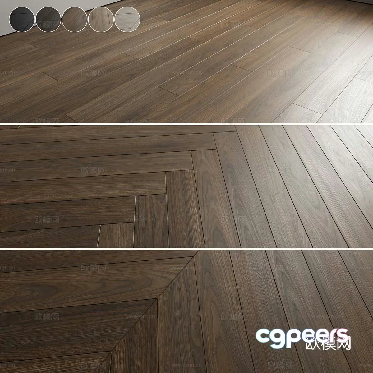 New Chinese-style solid wood flooring laminate flooring parquet flooring 3D model
