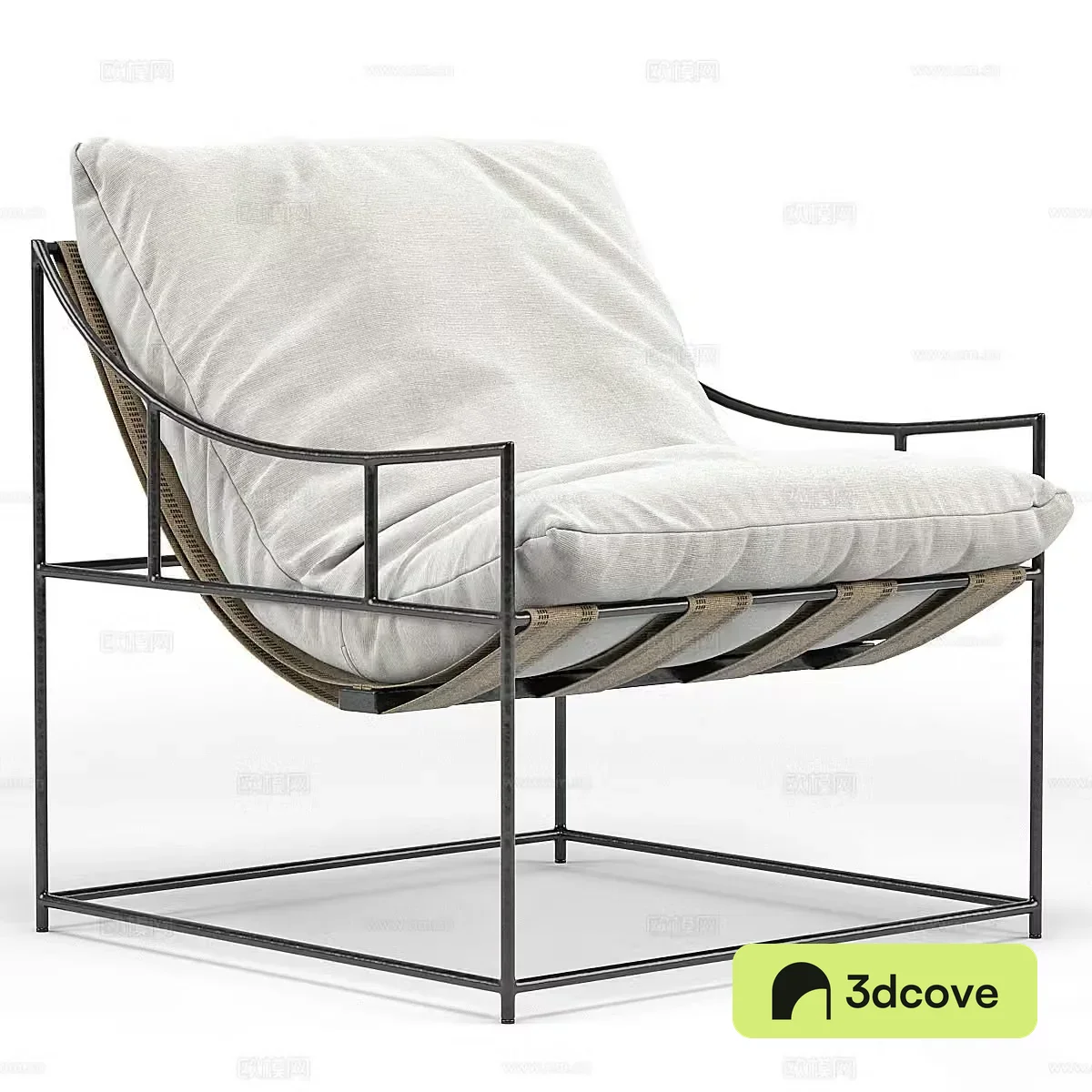 Minimalist leisure chair Outdoor leisure chair Garden single chair Fabric leisure chair Simple