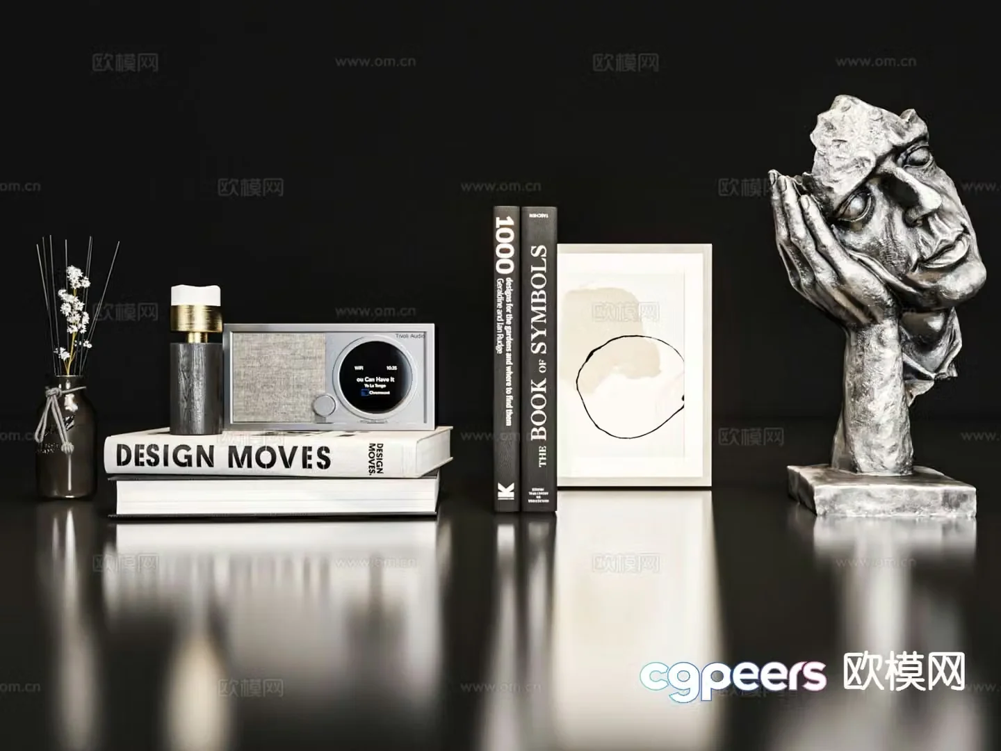 Modern jewelry ornaments books crafts 3d model