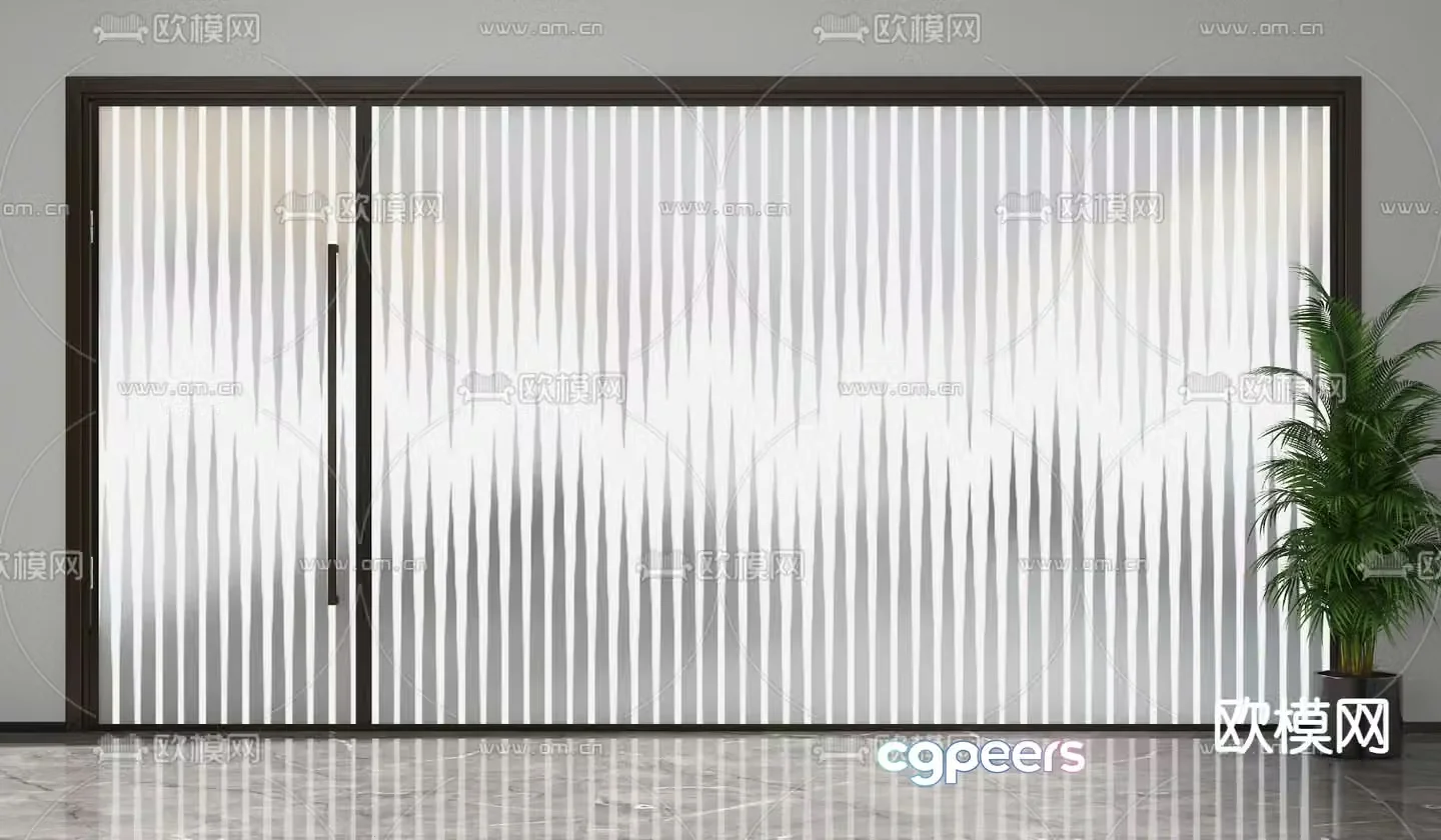 Office door Glass partition High partition 3d model