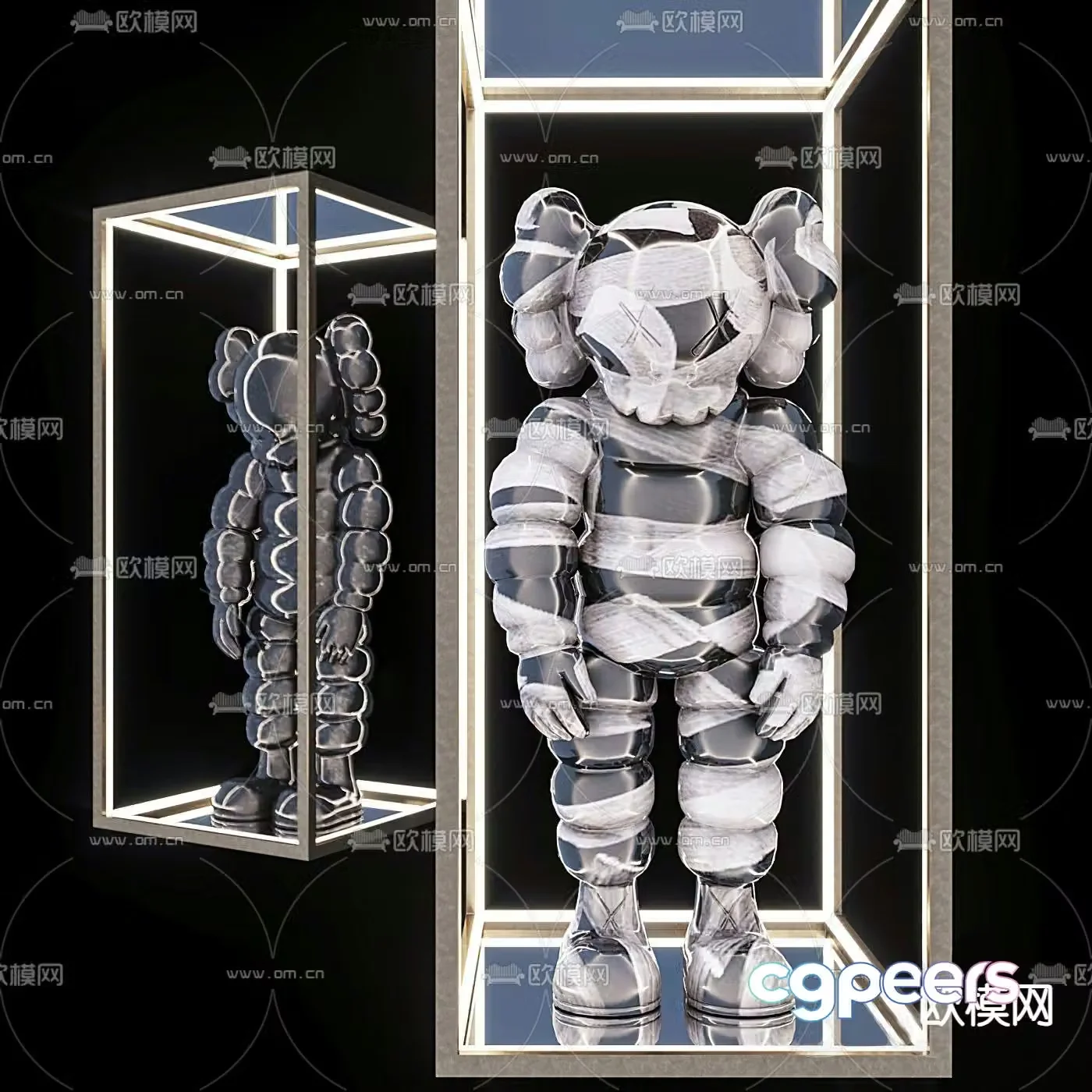 Modern Kaws trendy ornaments 3D model