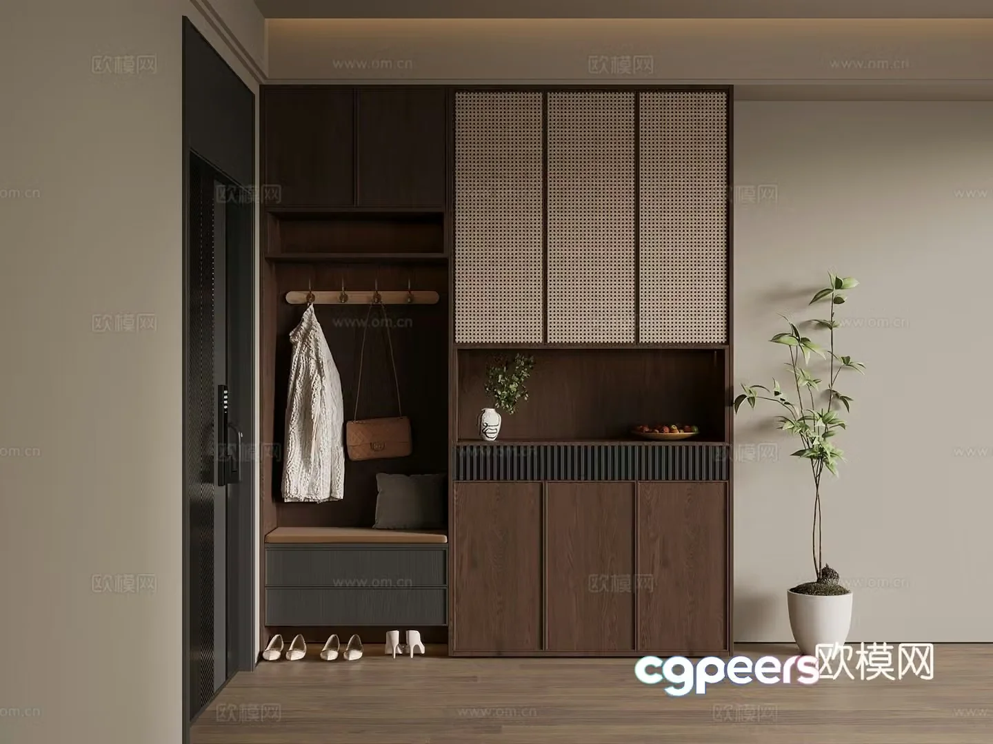 Middle Italian shoe cabinet entrance shoe cabinet entrance shoe cabinet entrance shoe cabinet 3D model