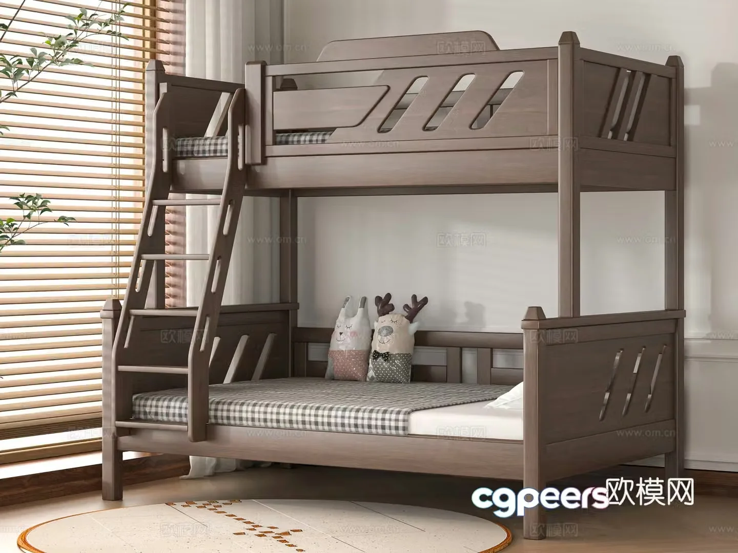 Modern solid wood 3D model