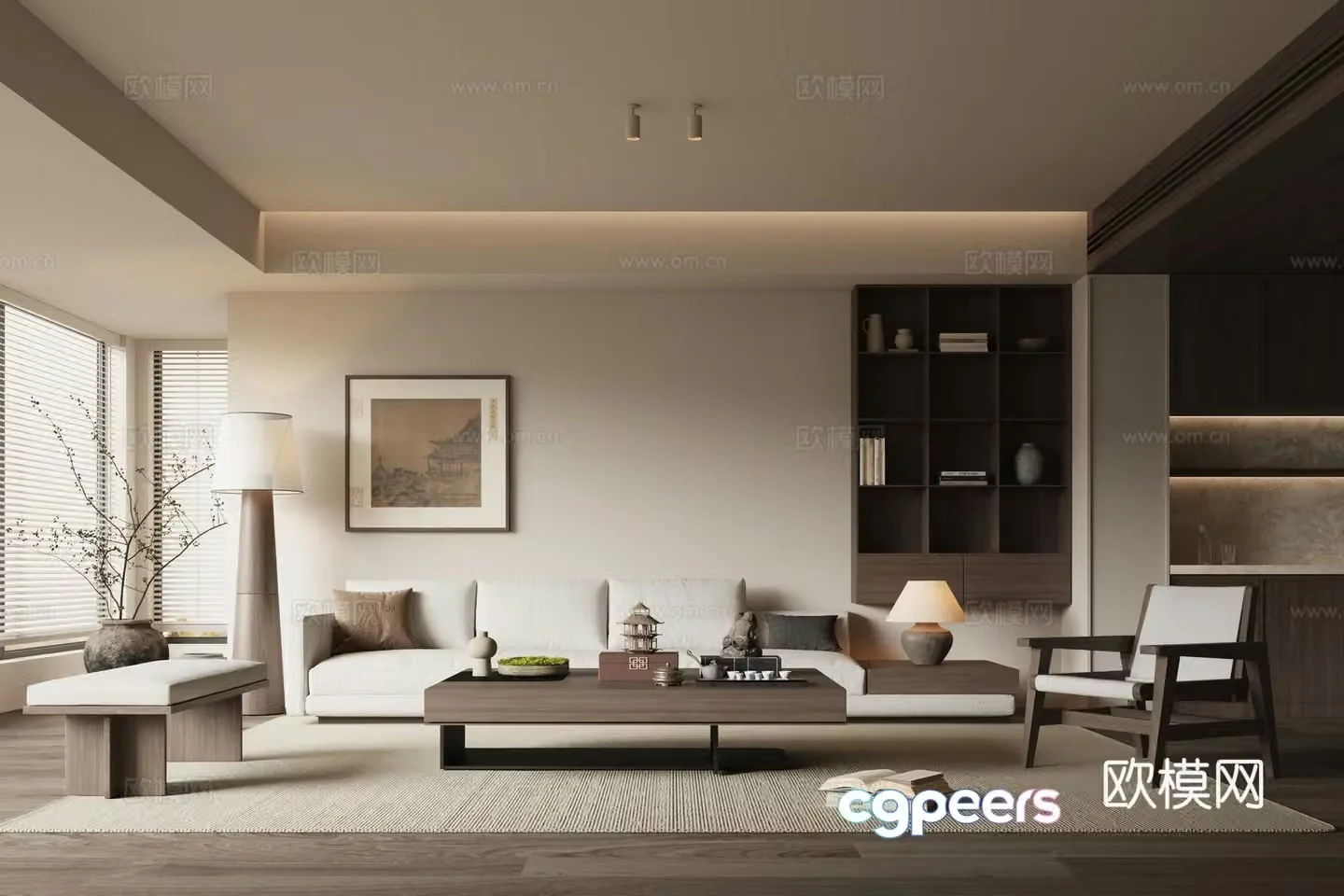 New Chinese Song style living room 3D model