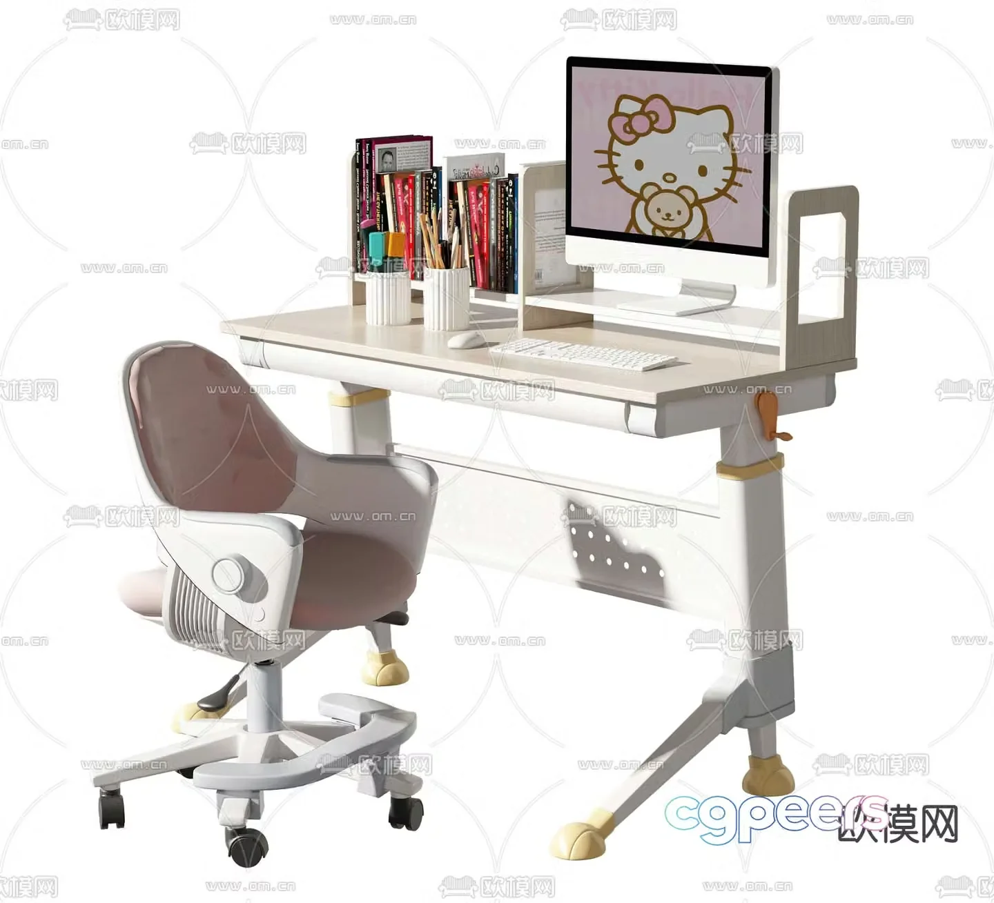 Modern children’s desk chair 3d model