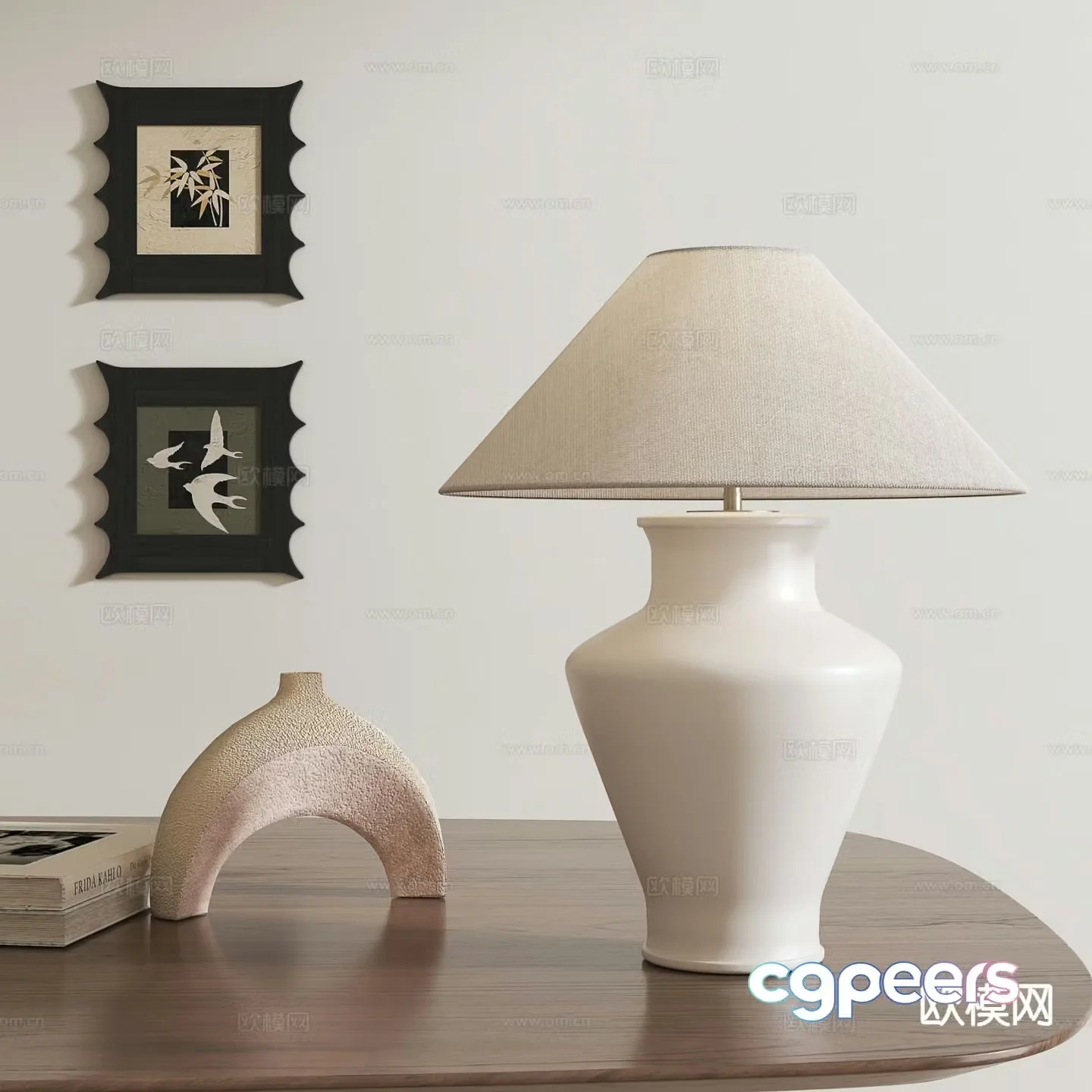 Medieval style desk lamp 3d model