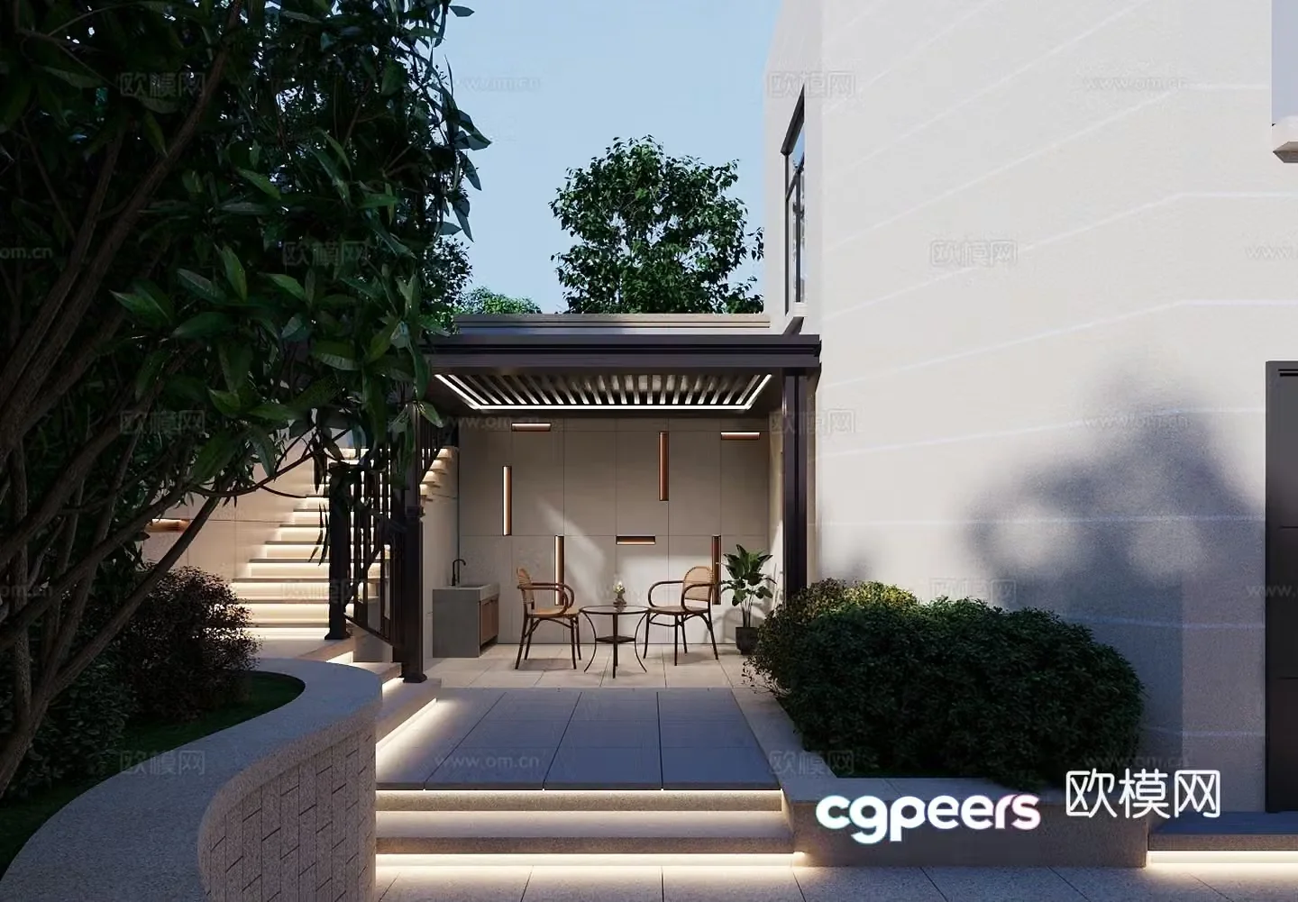 Community courtyard 3D model