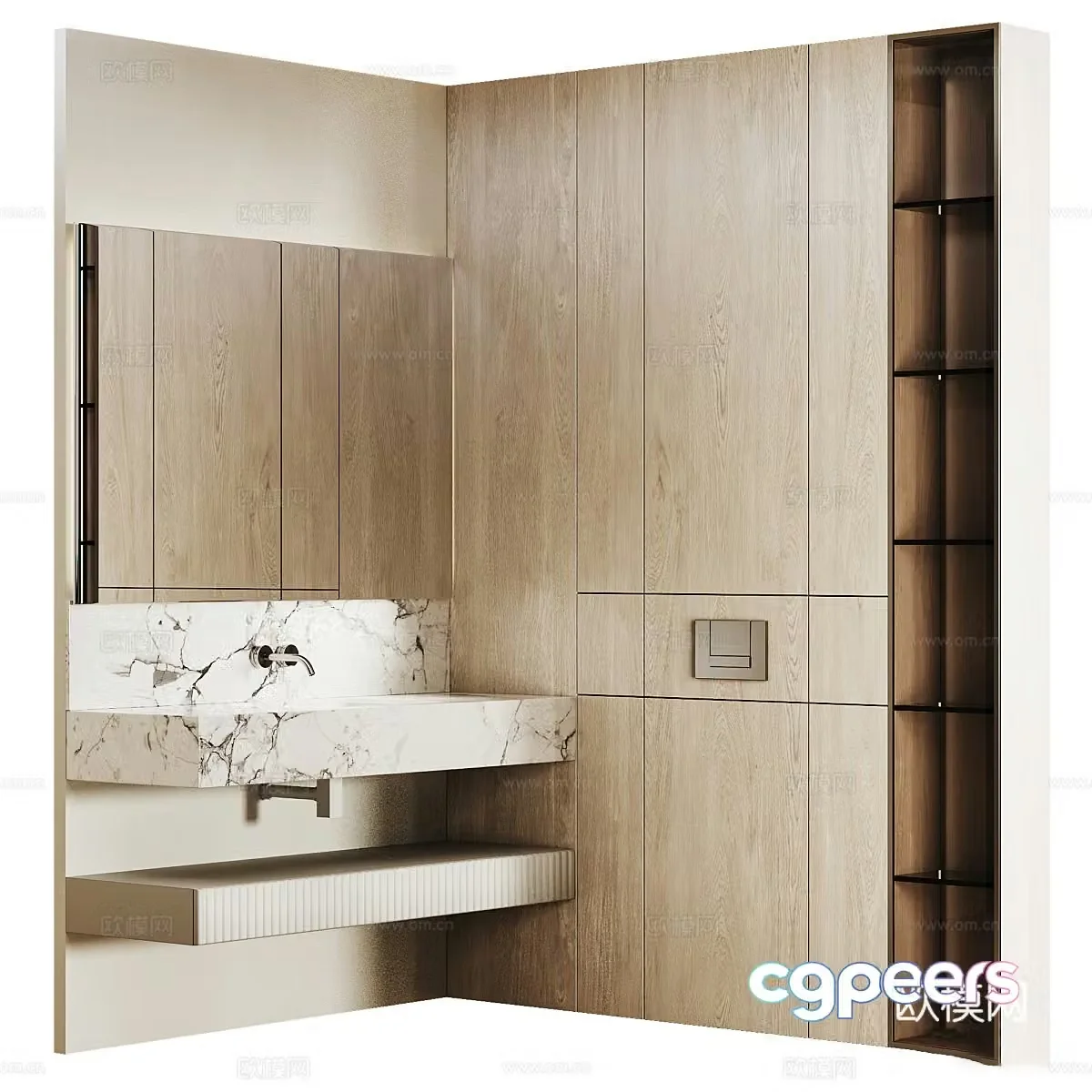 New Chinese style bathroom cabinet 3D model