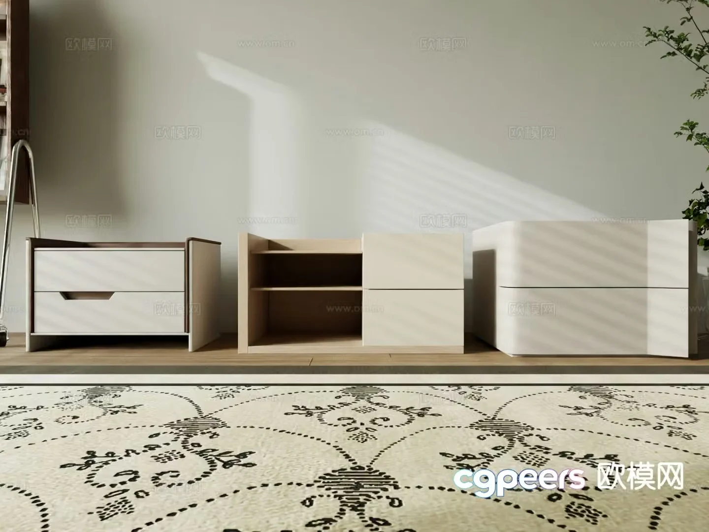 Modern bedside table 3d model