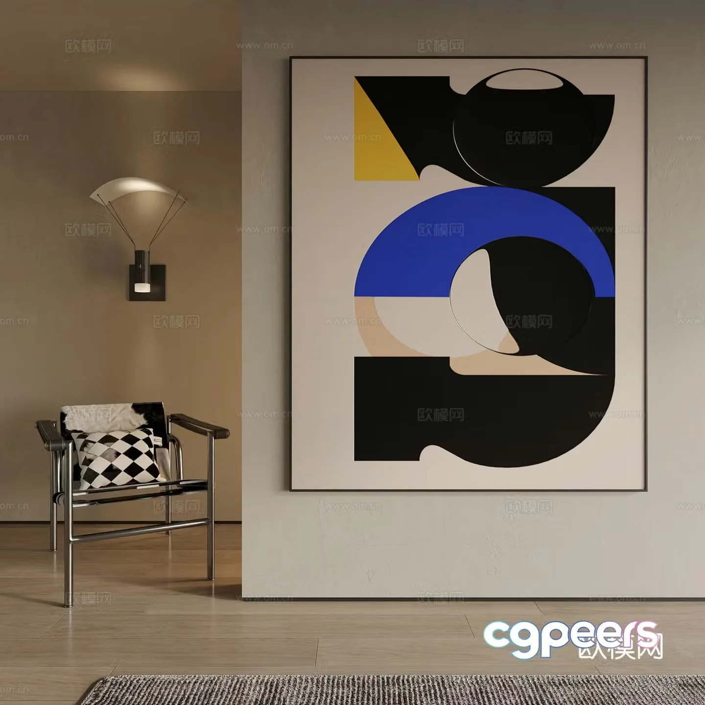 Modern decorative painting 3d model